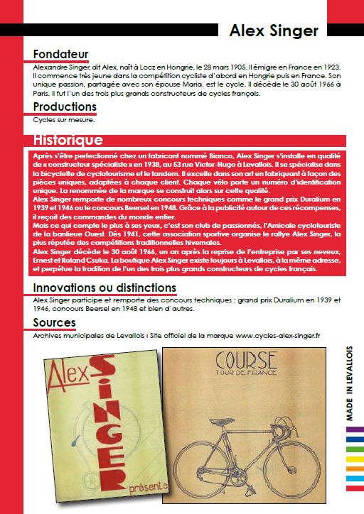 Brochure Alex Singer : à consulter (pdf 146 Ko)