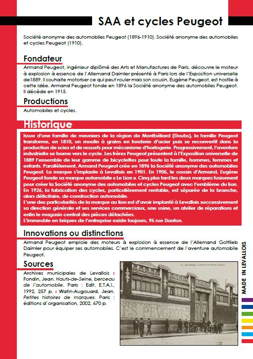 Brochure SAA et cycles Peugeot : à consulter (pdf 132 Ko)