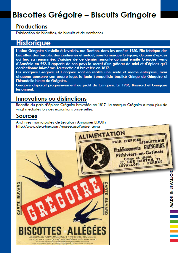 Brochure Biscottes Grégoire - Biscuits Gringoire : à consulter (pdf 166 Ko)